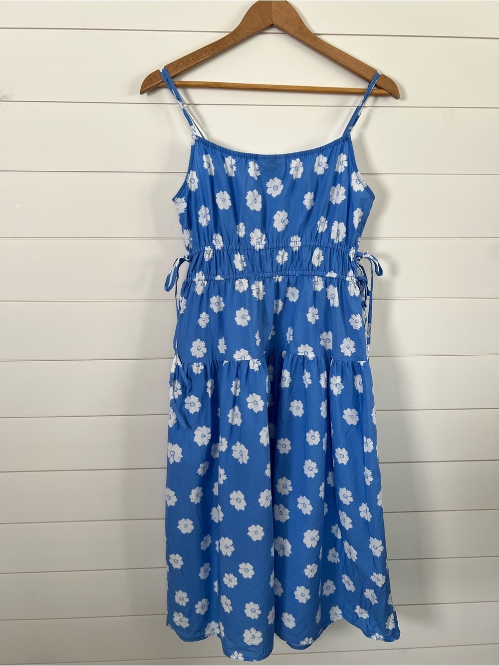 Universal Thread Floral Tiered Midi Sundress Womens Small 100% Cotton Ties - Picture 9 of 13